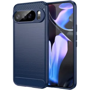 Phonesta Carbon Silicone Back Cover hoesje voor Google Pixel 10 Pro XL - Blauw