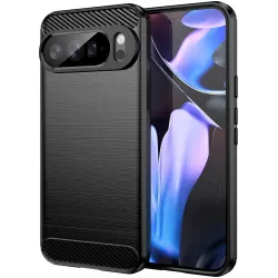 Phonesta Carbon Silicone Back Cover hoesje voor Google Pixel 10 Pro XL - Zwart