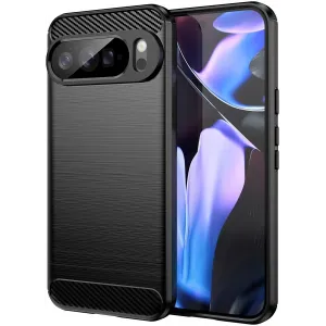 Phonesta Carbon Silicone Back Cover hoesje voor Google Pixel 10 Pro XL - Zwart
