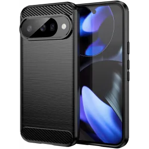Phonesta Carbon Silicone Back Cover hoesje voor Google Pixel 10 / 10 Pro - Zwart