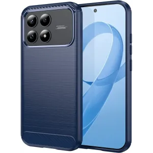 Phonesta Carbon Silicone Back Cover hoesje voor Xiaomi Poco F8 Pro - Blauw