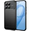 Phonesta Carbon Silicone Back Cover hoesje voor Xiaomi Poco F8 Pro - Zwart