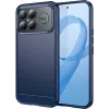Phonesta Carbon Silicone Back Cover hoesje voor Xiaomi Poco F8 Ultra - Blauw