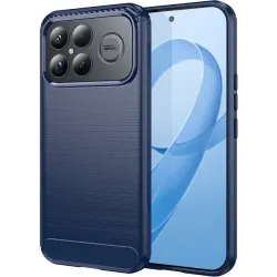 Phonesta Carbon Silicone Back Cover hoesje voor Xiaomi Poco F8 Ultra - Blauw