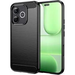 Phonesta Carbon Silicone Back Cover hoesje voor HONOR 600 Lite - Zwart