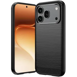 Phonesta Carbon Silicone Back Cover hoesje voor HONOR 600/600 Pro - Zwart