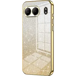 Phonesta Crystal Sparkle Silicone Back Cover hoesje voor OnePlus Nord 4 - Goud