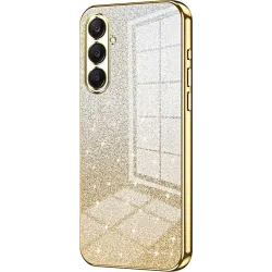 Phonesta Crystal Sparkle Silicone Back Cover hoesje voor Samsung Galaxy A26 - Goud