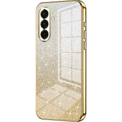 Phonesta Crystal Sparkle Silicone Back Cover hoesje voor Samsung Galaxy A36 - Goud