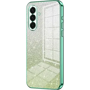 Phonesta Crystal Sparkle Silicone Back Cover hoesje voor Samsung Galaxy A36 - Groen