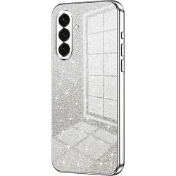 Phonesta Crystal Sparkle Silicone Back Cover hoesje voor Samsung Galaxy A36 - Zilver