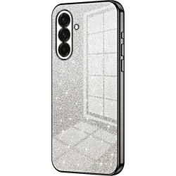 Phonesta Crystal Sparkle Silicone Back Cover hoesje voor Samsung Galaxy A36 - Zwart