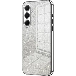Phonesta Crystal Sparkle Silicone Back Cover hoesje voor Samsung Galaxy A56 - Zilver