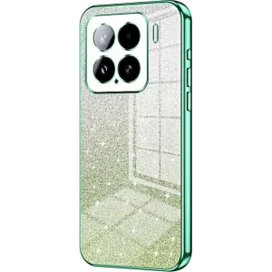 Phonesta Crystal Sparkle Silicone Back Cover hoesje voor Xiaomi 15 - Groen