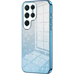 Phonesta Crystal Sparkle Silicone Back Cover hoesje voor Samsung Galaxy S25 Ultra - Blauw