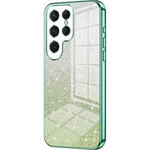 Phonesta Crystal Sparkle Silicone Back Cover hoesje voor Samsung Galaxy S25 Ultra - Groen