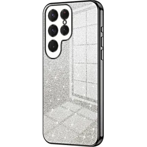 Phonesta Crystal Sparkle Silicone Back Cover hoesje voor Samsung Galaxy S25 Ultra - Zwart