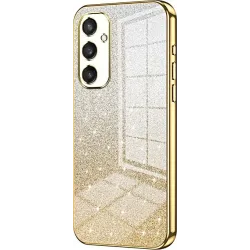 Phonesta Crystal Sparkle Silicone Back Cover hoesje voor Samsung Galaxy S25 - Goud