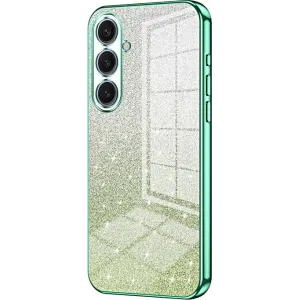 Phonesta Crystal Sparkle Silicone Back Cover hoesje voor Samsung Galaxy S25 Plus - Groen