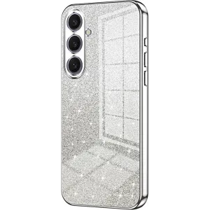 Phonesta Crystal Sparkle Silicone Back Cover hoesje voor Samsung Galaxy S25 Plus - Zilver