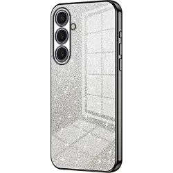 Phonesta Crystal Sparkle Silicone Back Cover hoesje voor Samsung Galaxy S25 Plus - Zwart