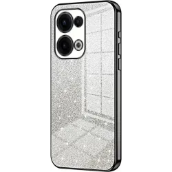 Phonesta Crystal Sparkle Silicone Back Cover hoesje voor Oppo Reno13 - Zwart