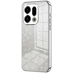 Phonesta Crystal Sparkle Silicone Back Cover hoesje voor Oppo Find X9 - Zilver