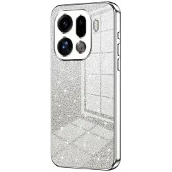Phonesta Crystal Sparkle Silicone Back Cover hoesje voor Oppo Find X9 Pro - Zilver