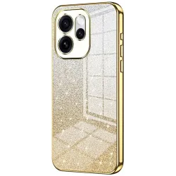 Phonesta Crystal Sparkle Silicone Back Cover hoesje voor Oppo Reno15 - Goud