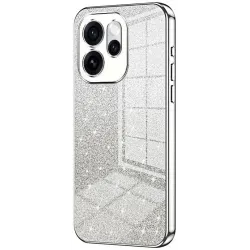 Phonesta Crystal Sparkle Silicone Back Cover hoesje voor Oppo Reno15 - Zilver