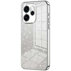 Phonesta Crystal Sparkle Silicone Back Cover hoesje voor Oppo Reno15 Pro - Zilver