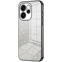 Phonesta Crystal Sparkle Silicone Back Cover hoesje voor Oppo Reno15 Pro - Zwart