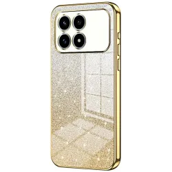 Phonesta Crystal Sparkle Silicone Back Cover hoesje voor Xiaomi Poco F8 Pro - Goud
