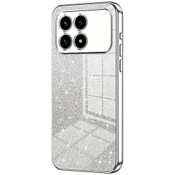 Phonesta Crystal Sparkle Silicone Back Cover hoesje voor Xiaomi Poco F8 Pro - Zilver