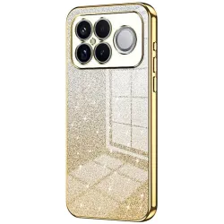 Phonesta Crystal Sparkle Silicone Back Cover hoesje voor Xiaomi Poco F8 Ultra - Goud