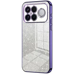 Phonesta Crystal Sparkle Silicone Back Cover hoesje voor Xiaomi Poco F8 Ultra - Paars