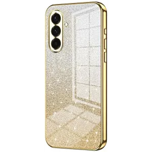 Phonesta Crystal Sparkle Silicone Back Cover hoesje voor Samsung Galaxy A37 - Goud