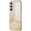 Phonesta Crystal Sparkle Silicone Back Cover hoesje voor Samsung Galaxy S25 FE - Goud