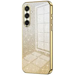 Phonesta Crystal Sparkle Silicone Back Cover hoesje voor Samsung Galaxy S25 FE - Goud
