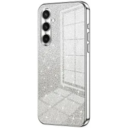 Phonesta Crystal Sparkle Silicone Back Cover hoesje voor Samsung Galaxy S25 FE - Zilver