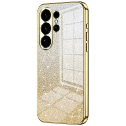 Phonesta Crystal Sparkle Silicone Back Cover hoesje voor Samsung Galaxy S26 Ultra - Goud