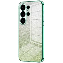 Phonesta Crystal Sparkle Silicone Back Cover hoesje voor Samsung Galaxy S26 Ultra - Groen