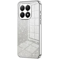 Phonesta Crystal Sparkle Silicone Back Cover hoesje voor Xiaomi 15T - Zilver