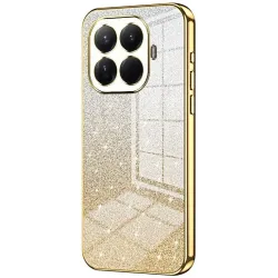 Phonesta Crystal Sparkle Silicone Back Cover hoesje voor Xiaomi 15T Pro - Goud