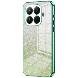 Phonesta Crystal Sparkle Silicone Back Cover hoesje voor Xiaomi 15T Pro - Groen