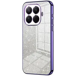 Phonesta Crystal Sparkle Silicone Back Cover hoesje voor Xiaomi 15T Pro - Paars