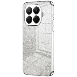 Phonesta Crystal Sparkle Silicone Back Cover hoesje voor Xiaomi 15T Pro - Zilver