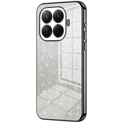 Phonesta Crystal Sparkle Silicone Back Cover hoesje voor Xiaomi 15T Pro - Zwart
