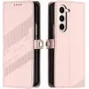 Phonesta Embossed Lines Book Wallet Case hoesje voor Samsung Galaxy Z Fold 6 - Roze