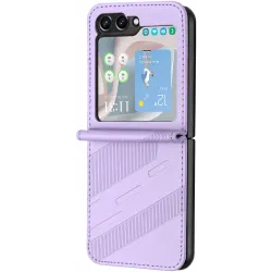 Phonesta Embossed Lines Back Cover hoesje voor Samsung Galaxy Z Flip 7 FE / Z Flip 6 - Paars